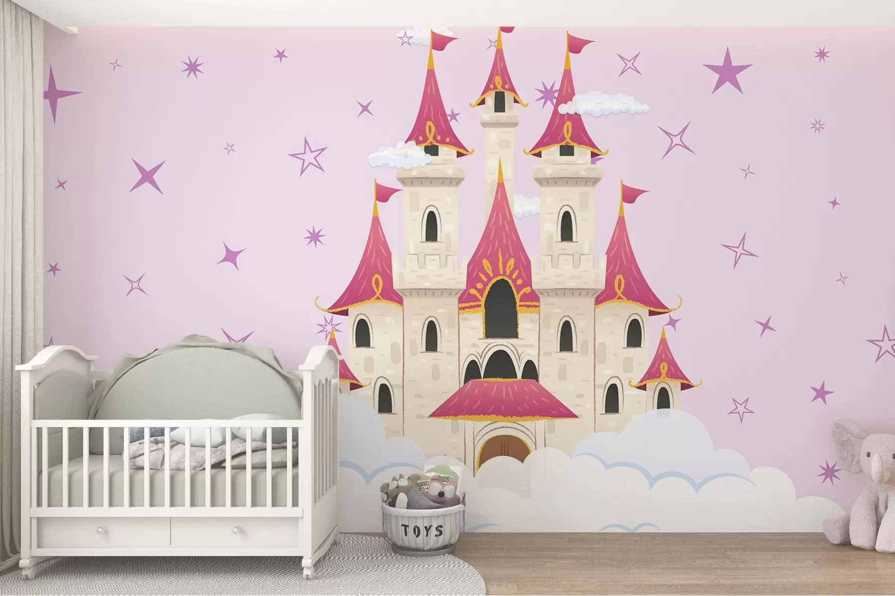 murales de pared Castillo en las nubes w01995