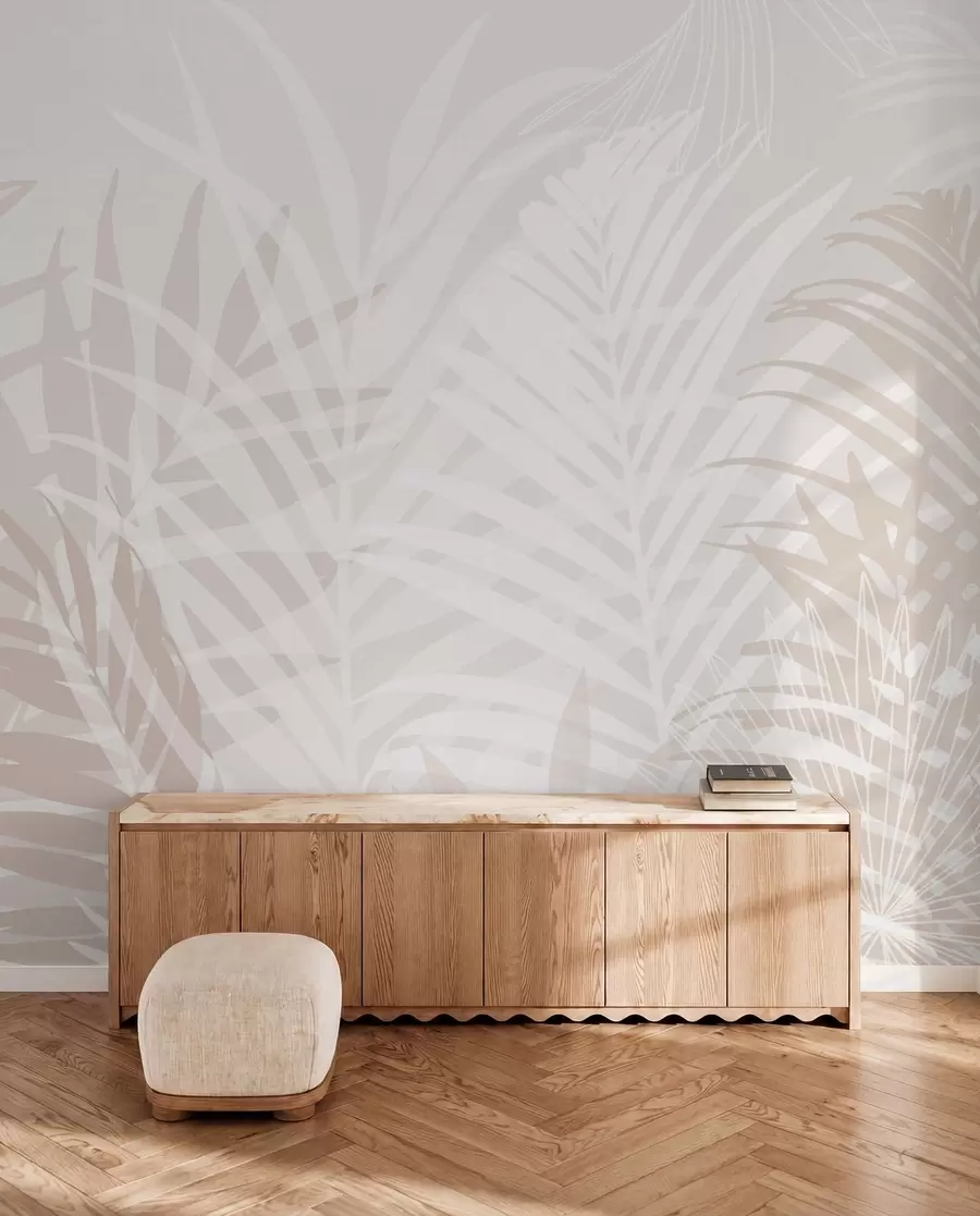 murales de pared Hojas tropicales de moda w02026v2
