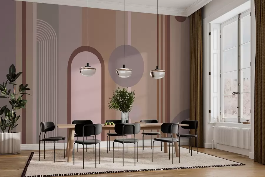 murales de pared Diseño geométrico abstracto en tonos suaves w00466