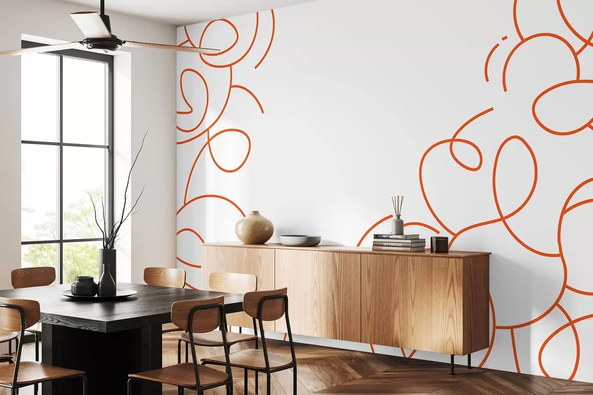 murales de pared Líneas caprichosas danzan por el lienzo w00590v4