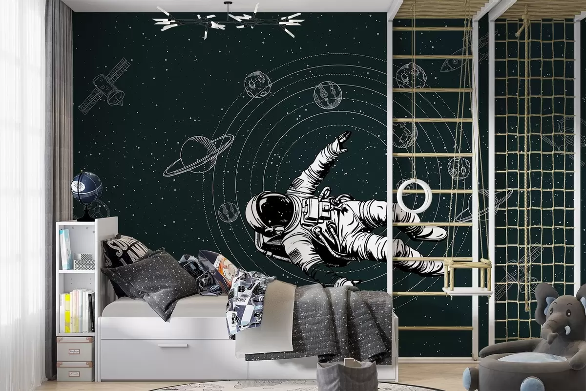 murales de pared Astronauta a la deriva por el cosmos w00712v2
