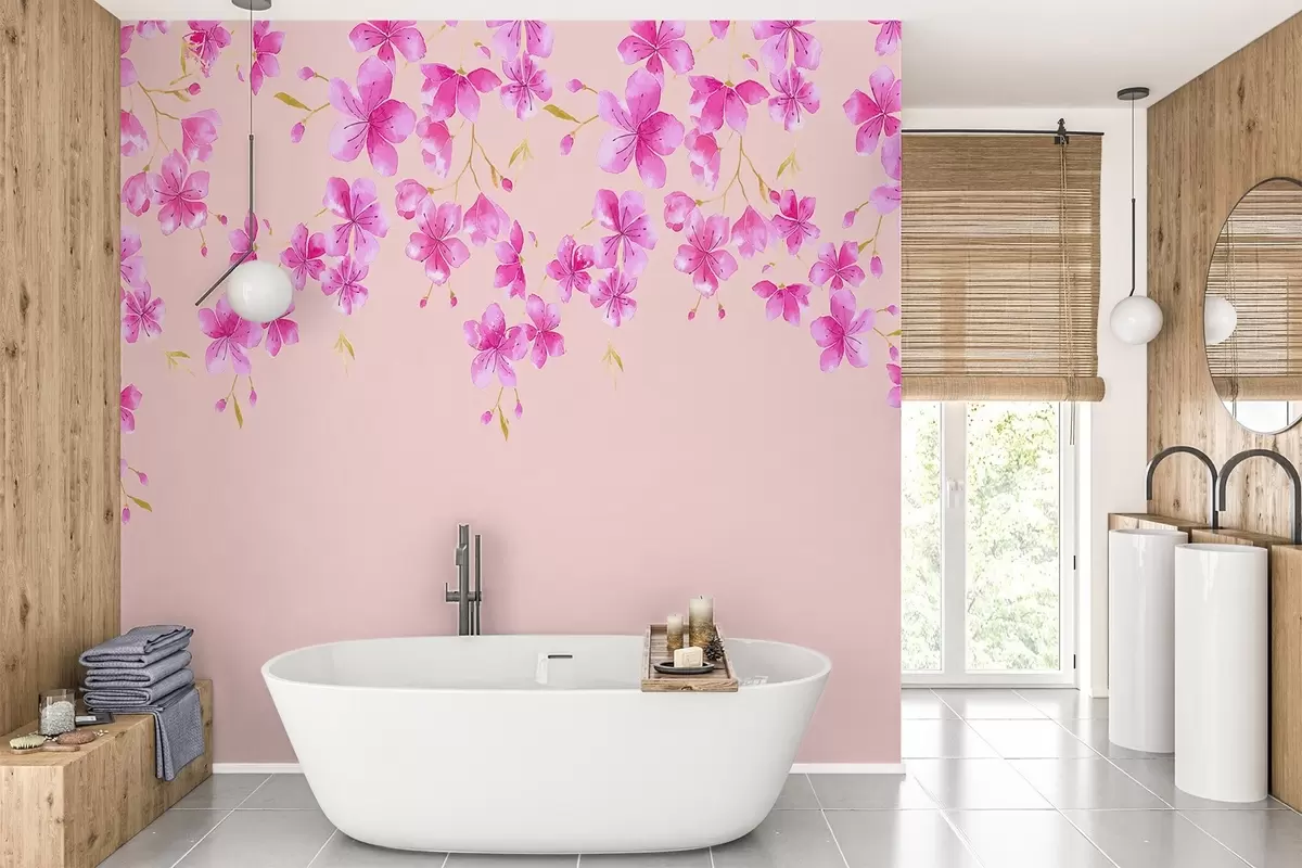 murales de pared Delicadas flores sobre un fondo suave w00867