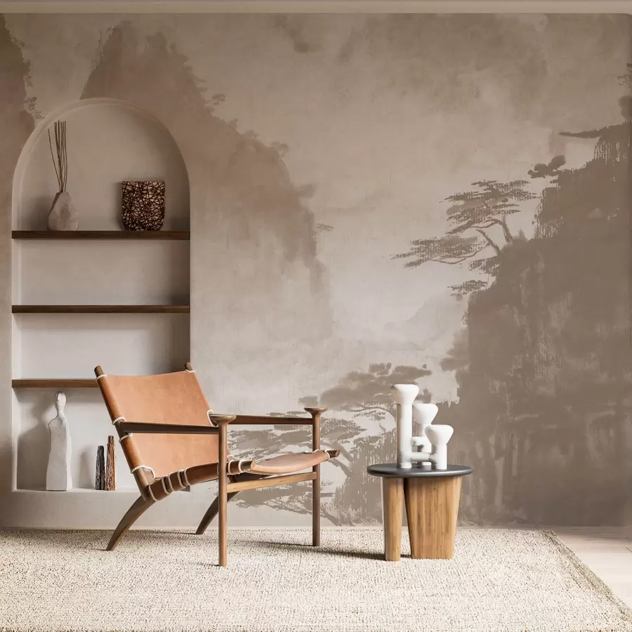 murales de pared Serenas montañas con gráciles árboles u98743