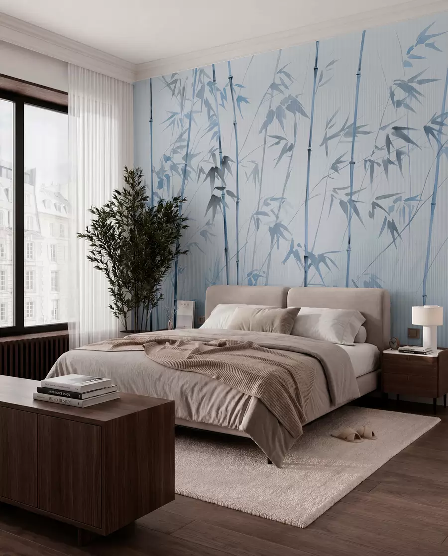 murales de pared Bambú acuarela w08390v1
