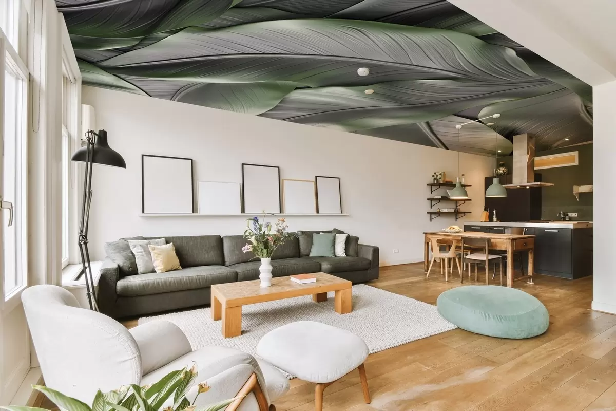 Murales de pared Hojas de plátano volumétricas w08394v3 murales de pared Hojas de plátano volumétricas w08394v3