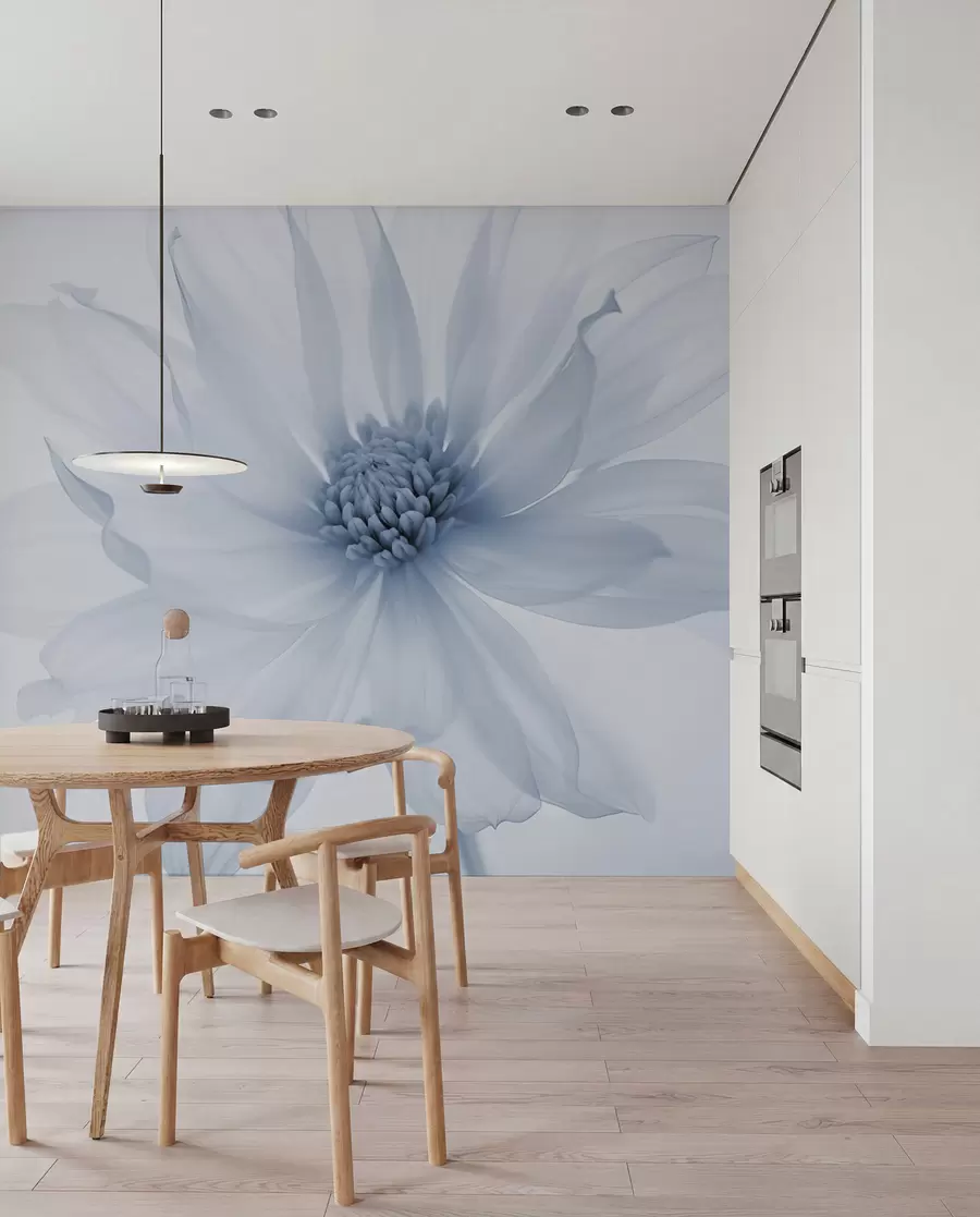 murales de pared Una flor en azul w02077