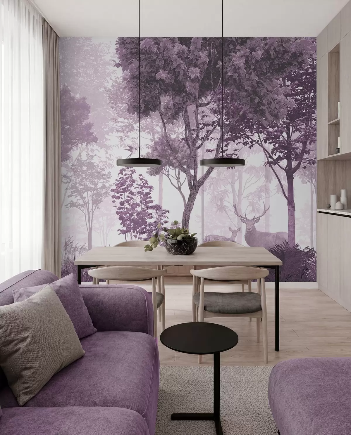 murales de pared Bosque sereno con criaturas amables u72134v4
