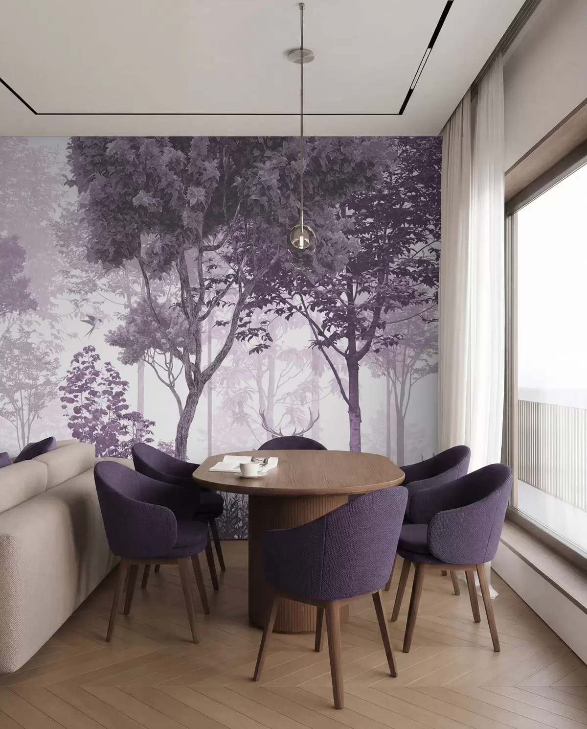 murales de pared Bosque sereno con criaturas amables u72134v4