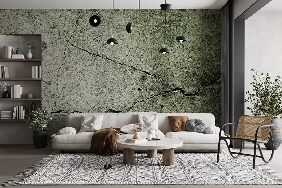 murales de pared Hormigón desgastado con una superficie fracturada u75783v1
