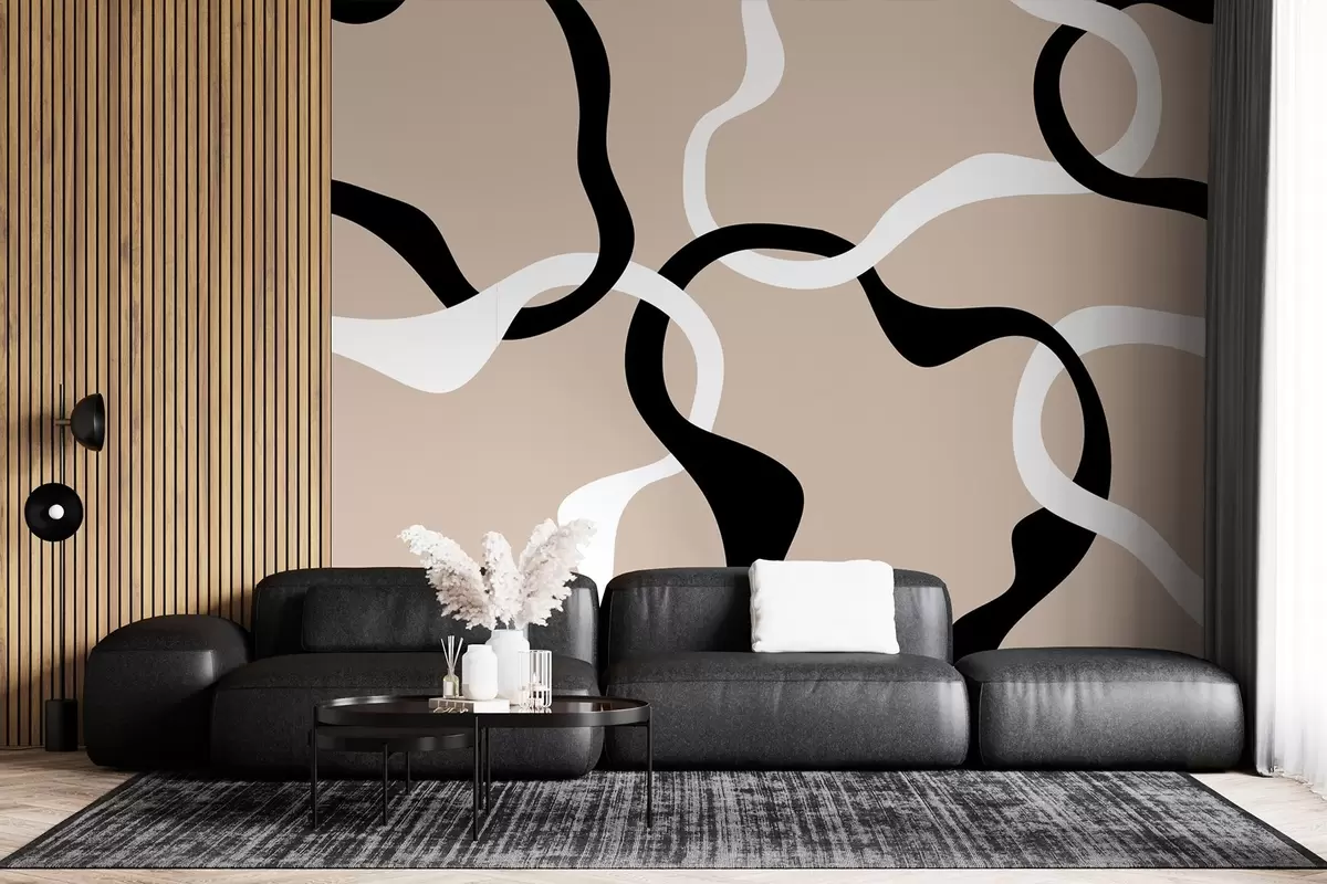 murales de pared Líneas fluidas en colores suaves w00720