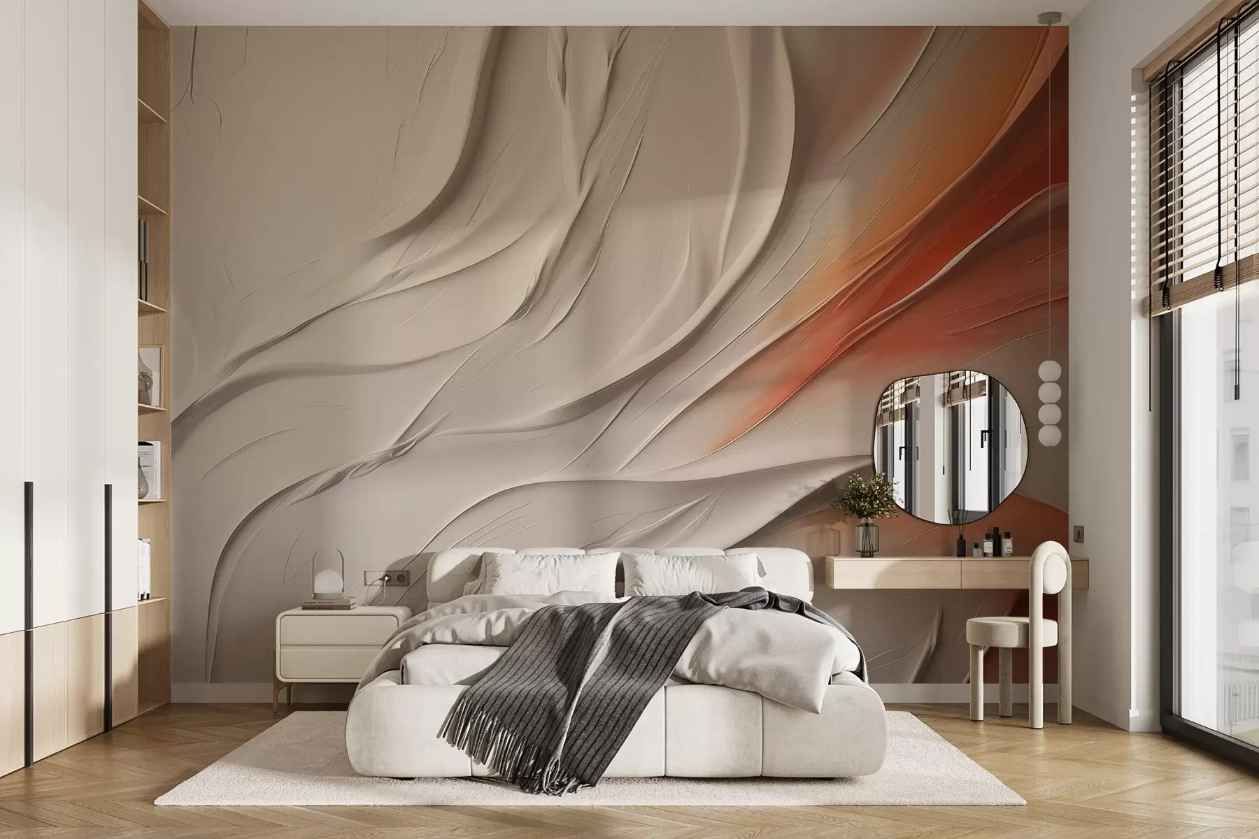 murales de pared Fondo abstracto, beige, rojo, tono naranja w02231