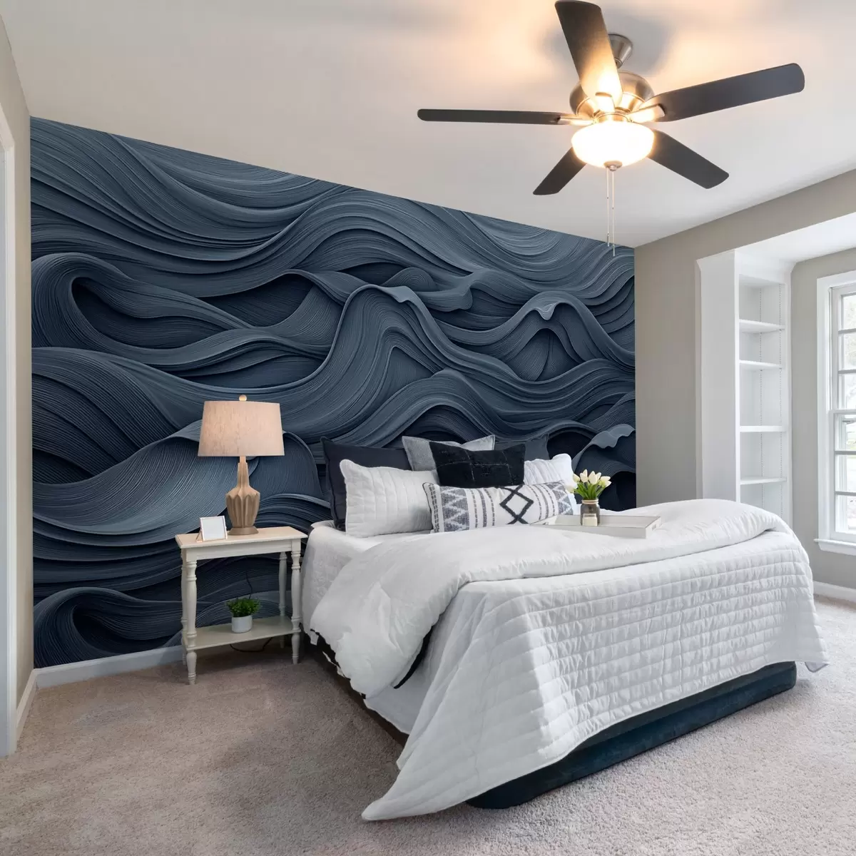 murales de pared Olas azul oscuro w02311