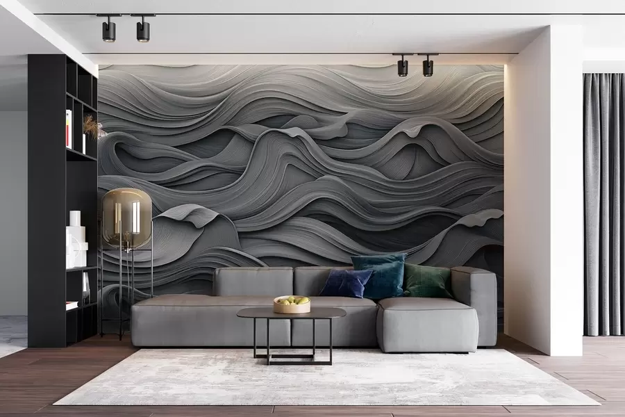 murales de pared Olas gris oscuro w02311v1