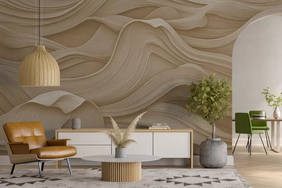 murales de pared Ondas beige w02311v2
