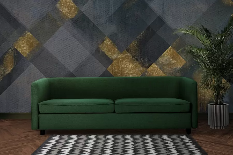 murales de pared geometría moderna en un estilo lujoso con tintes azules w02340