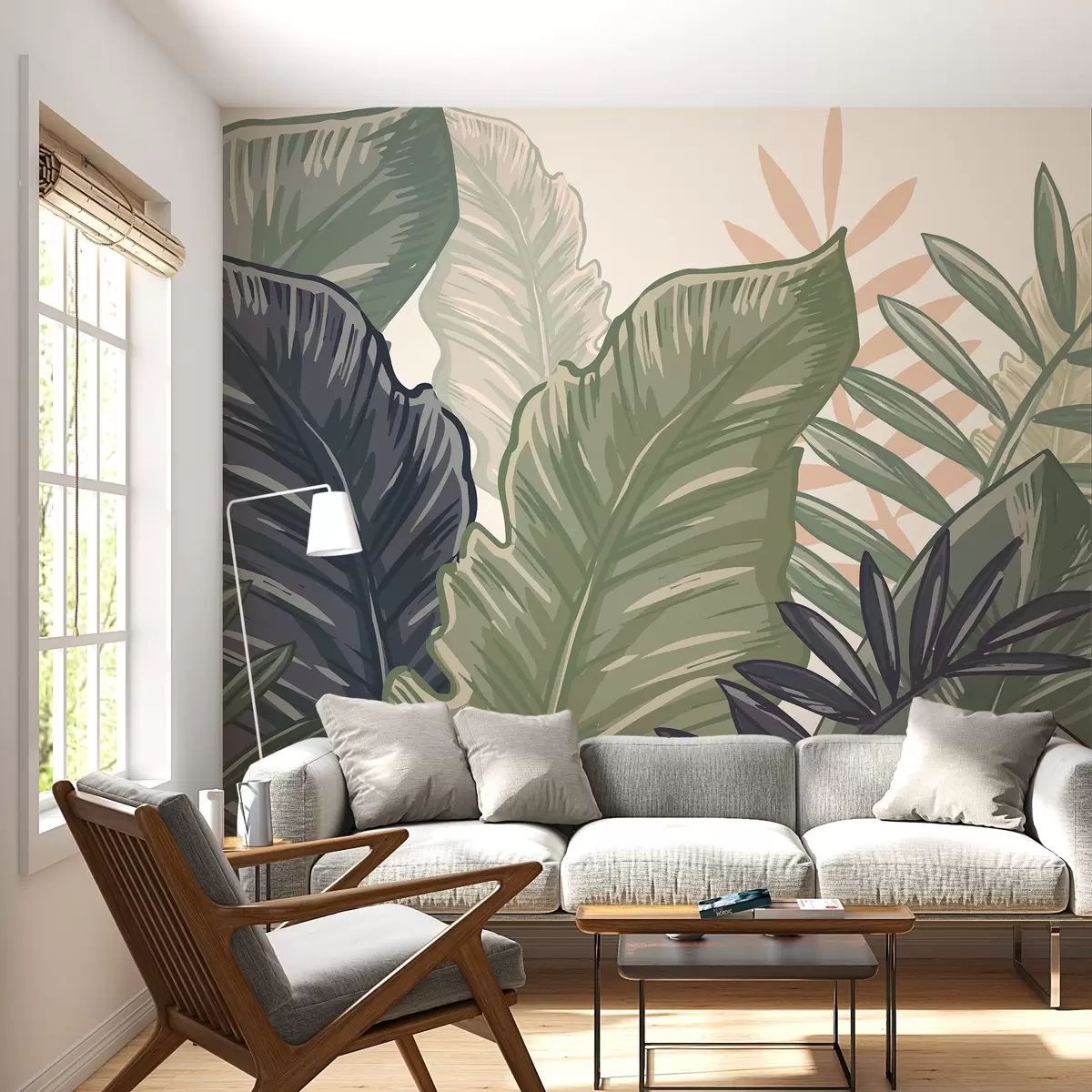 murales de pared Hojas tropicales w02367v2