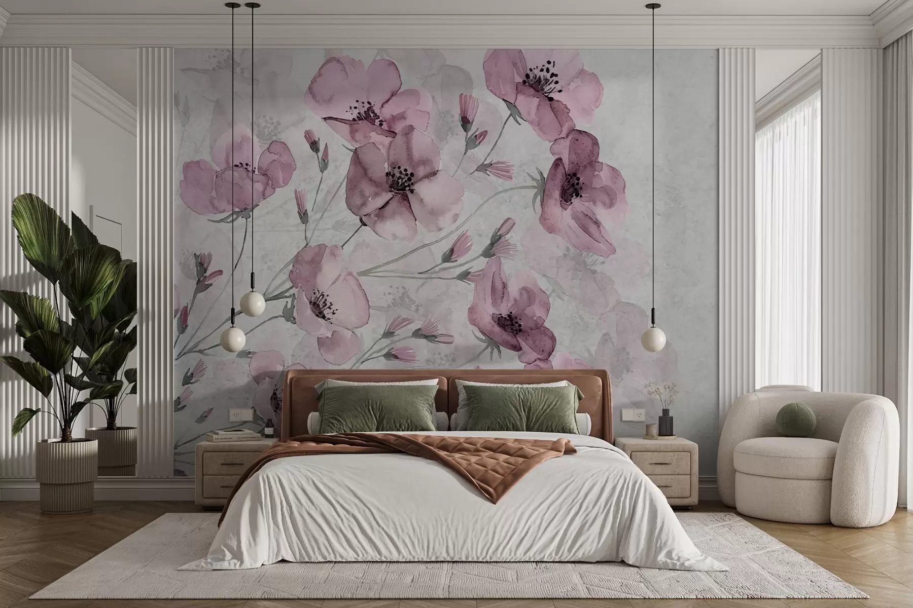 murales de pared Arreglo de flores rosas w02393
