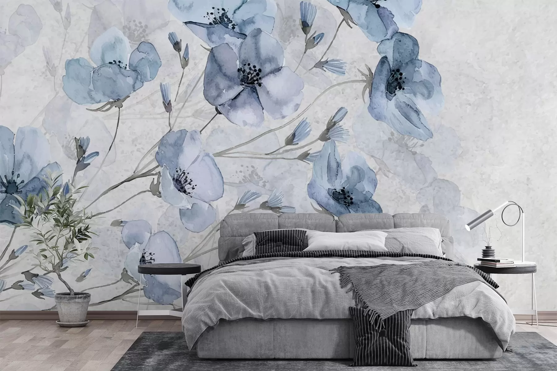 murales de pared Arreglo de flores azules w02393v2