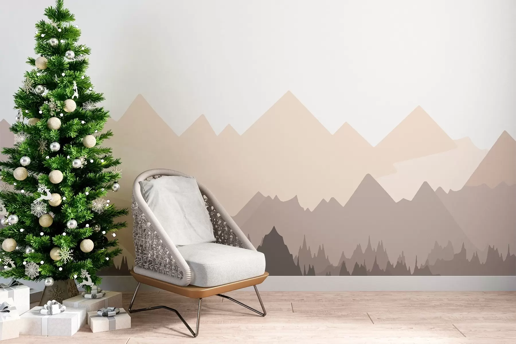 murales de pared Siluetas de montañas w02303