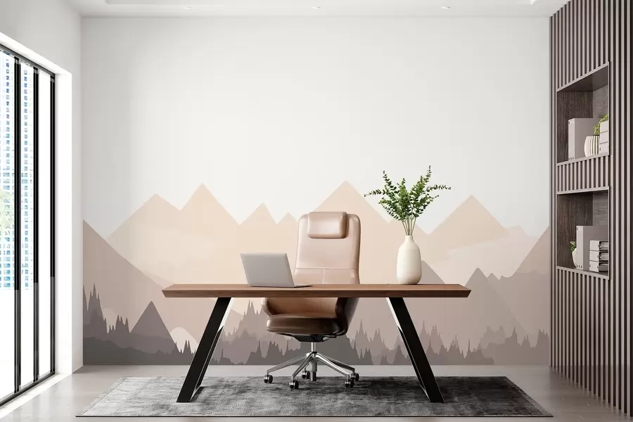 murales de pared Siluetas de montañas w02303