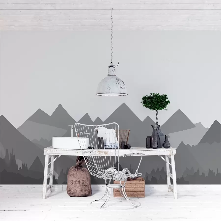 murales de pared Siluetas de montañas w02303v3