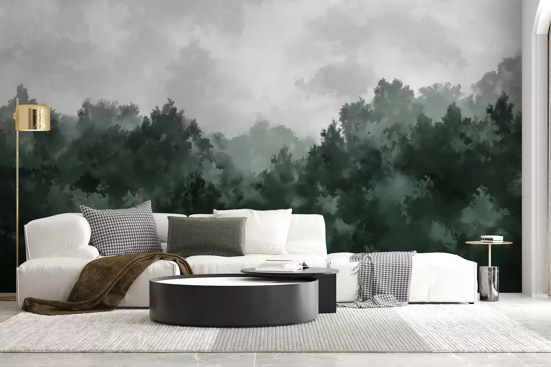 murales de pared Bosque abstracto al estilo de un óleo w02410