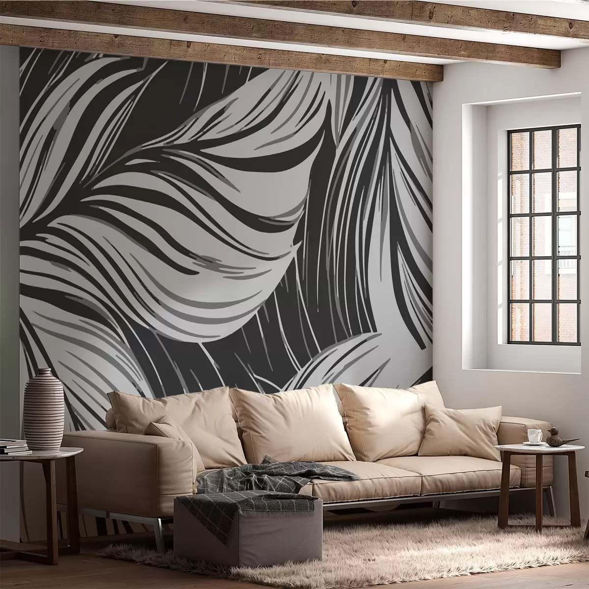 murales de pared Patrón de hojas w02415v1