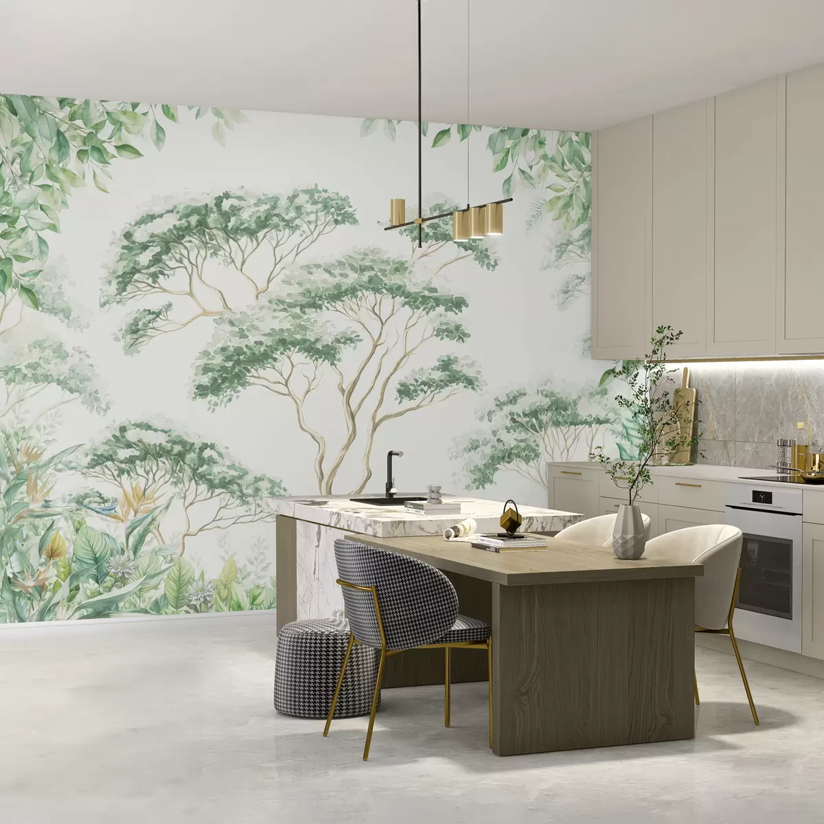 murales de pared Selva tropical con un conejito w02478