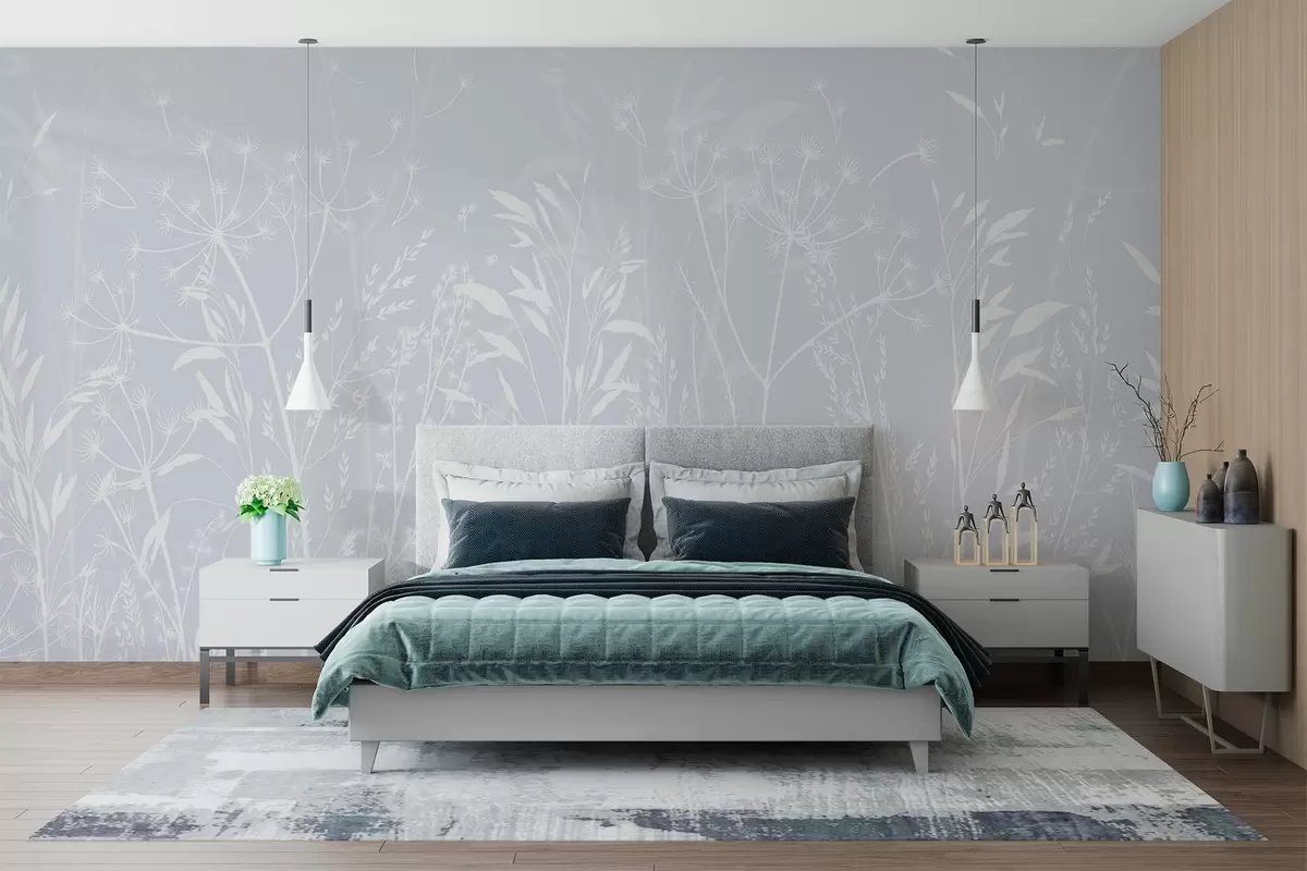 murales de pared Siluetas de hierbas silvestres w02456v2