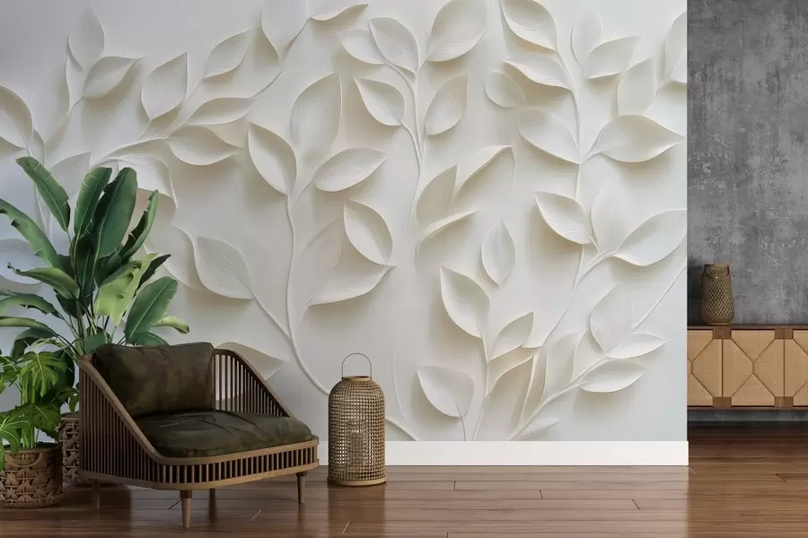 murales de pared Ramas voluminosas con hojas w02504