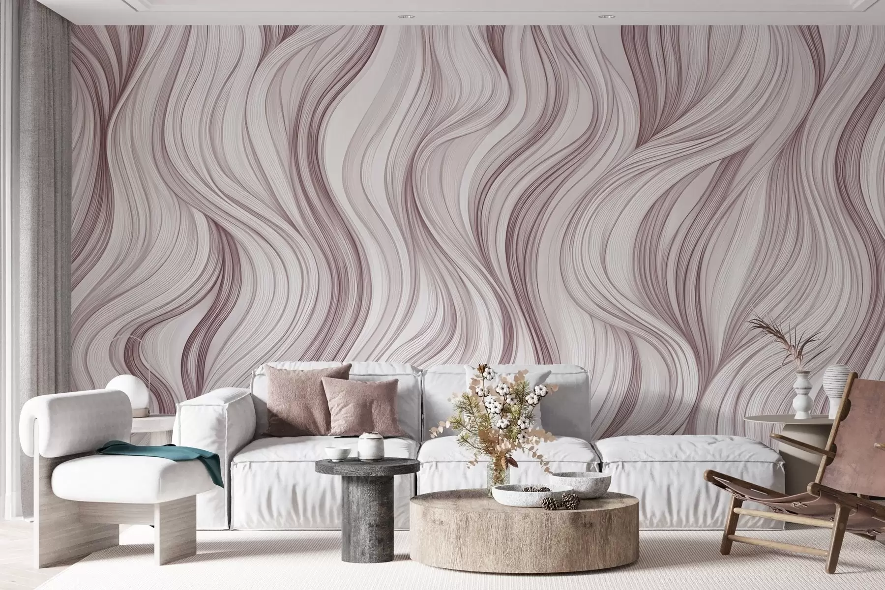 murales de pared Ondas verticales suaves w02505v2