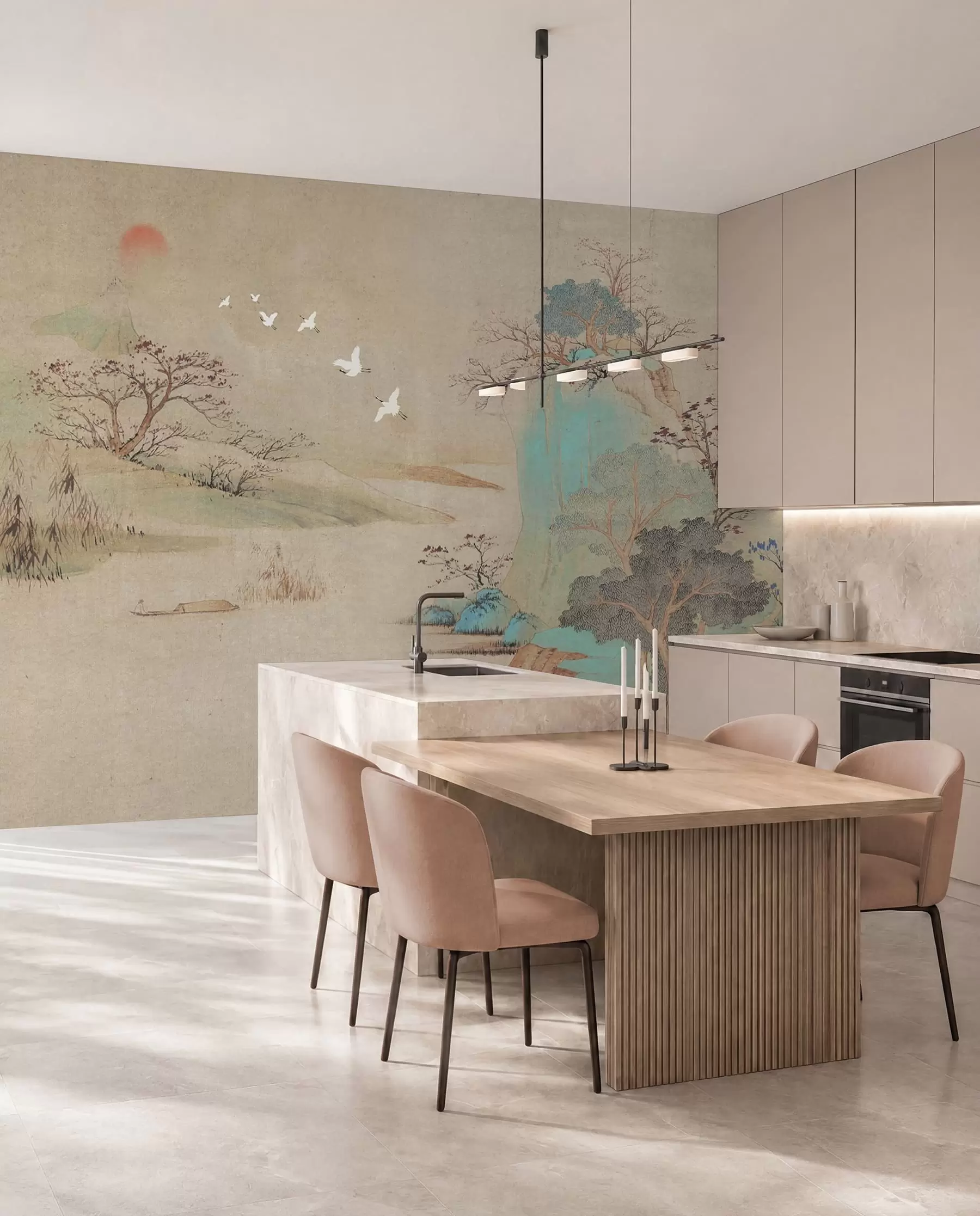 murales de pared paisaje en estilo chino u42038