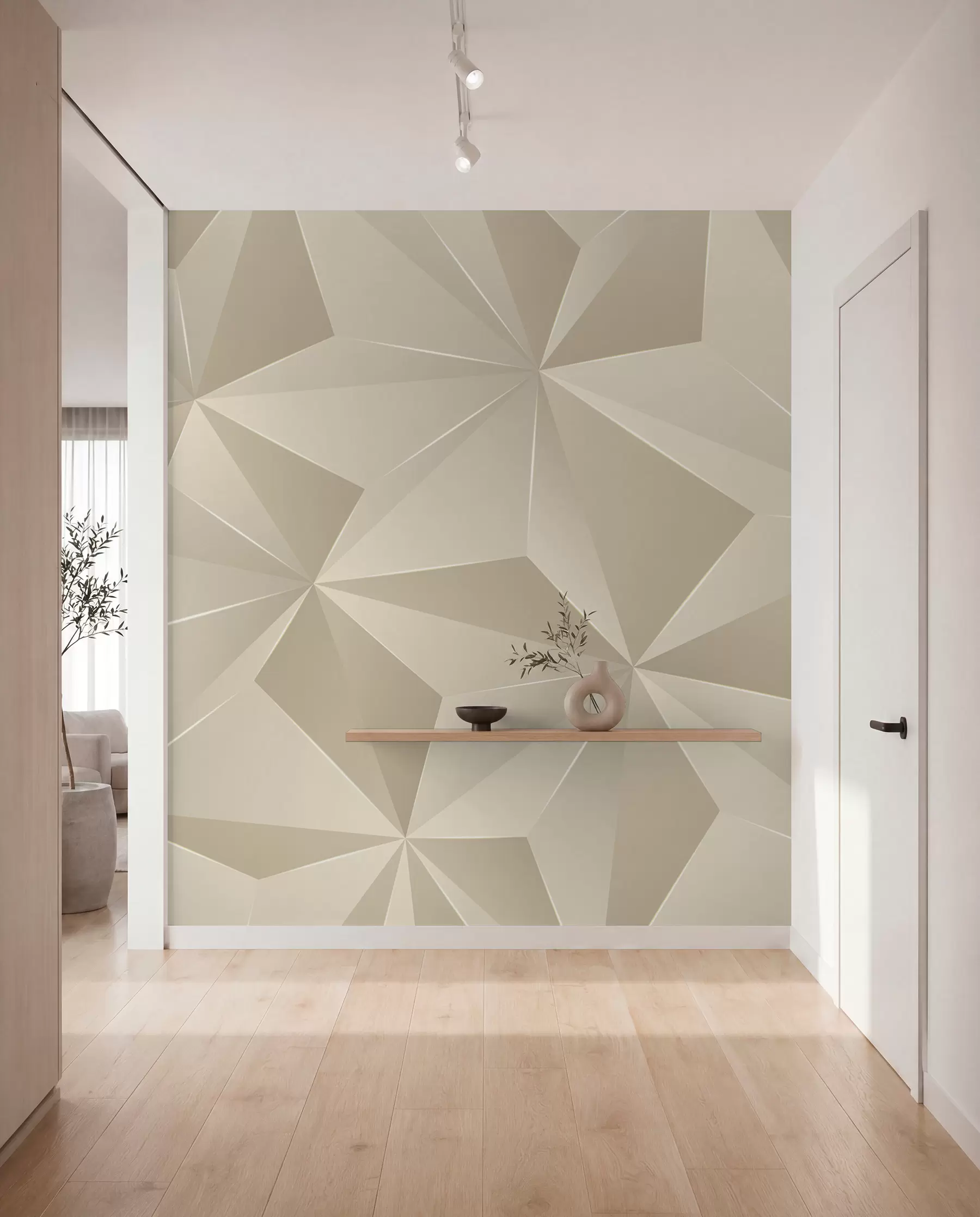 murales de pared Relieve geométrico beige u42449