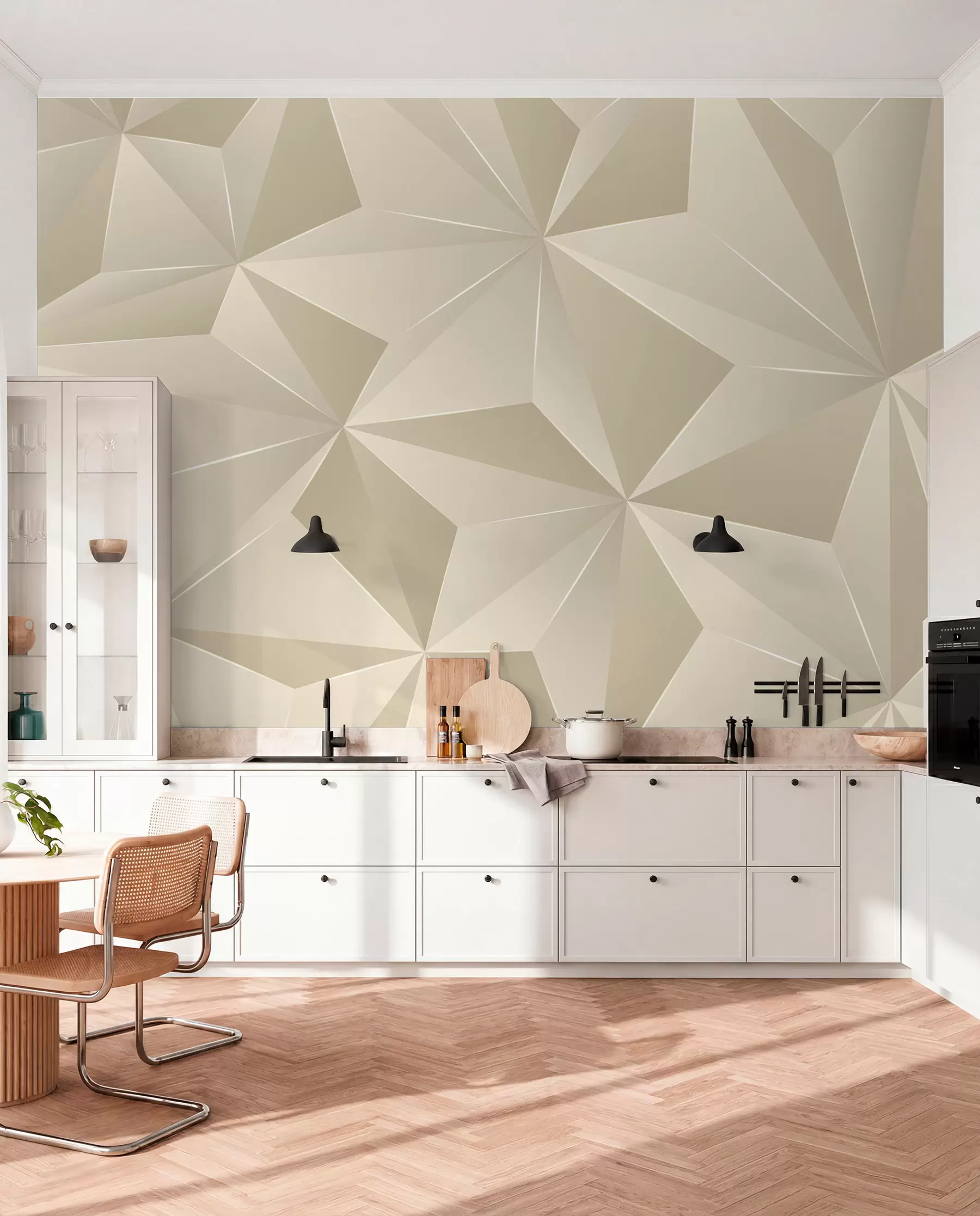 murales de pared Relieve geométrico beige u42449
