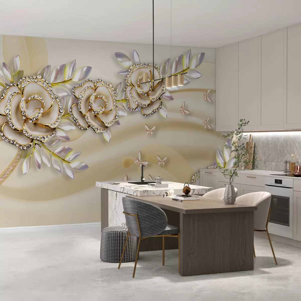 murales de pared Rosas con strass u43345
