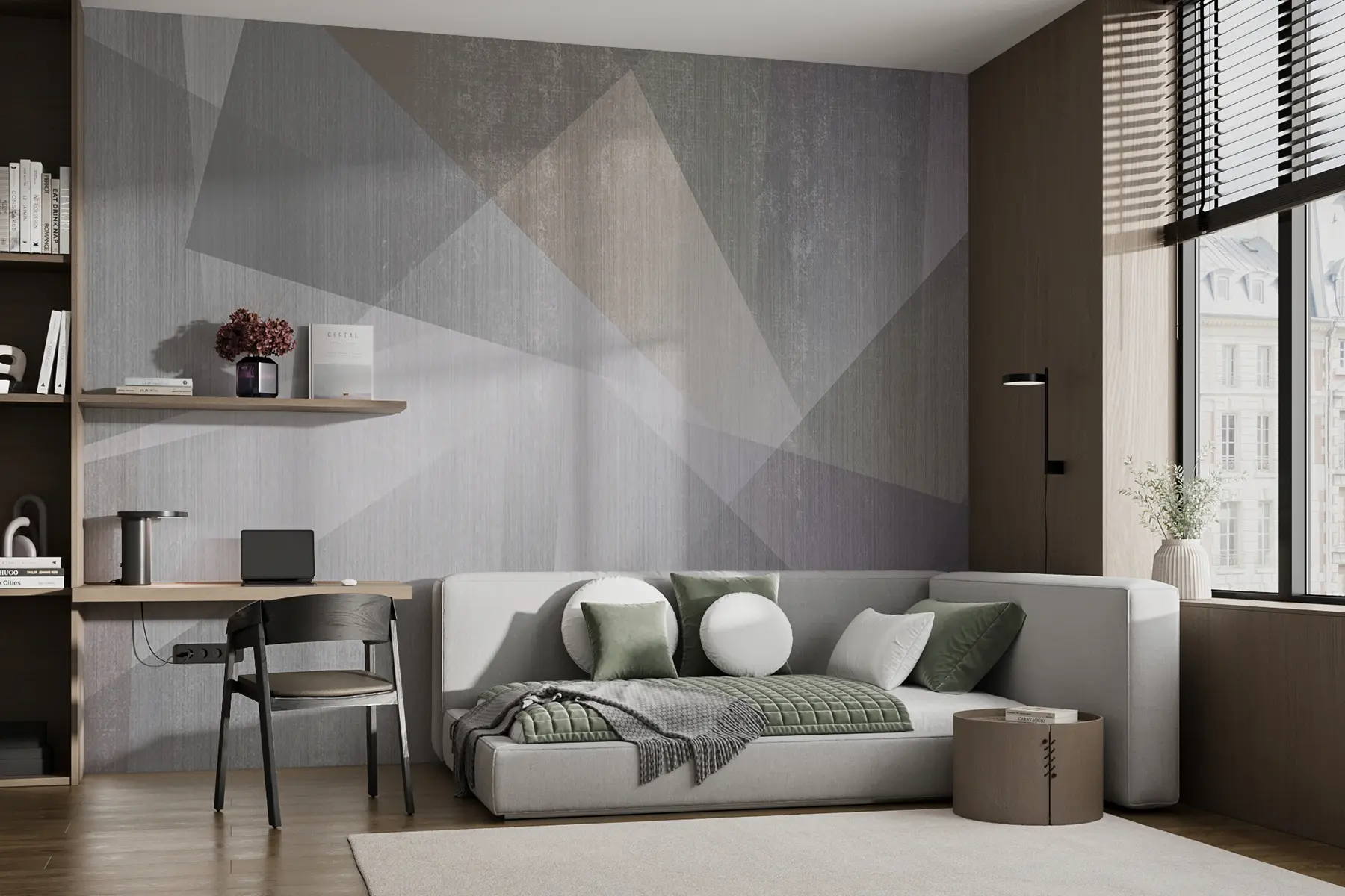 murales de pared Rectángulo, gris e art u45929