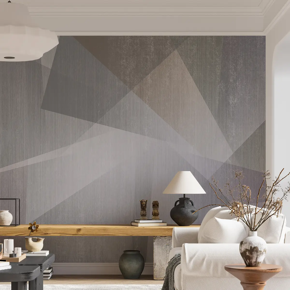 murales de pared Rectángulo, gris e art u45929