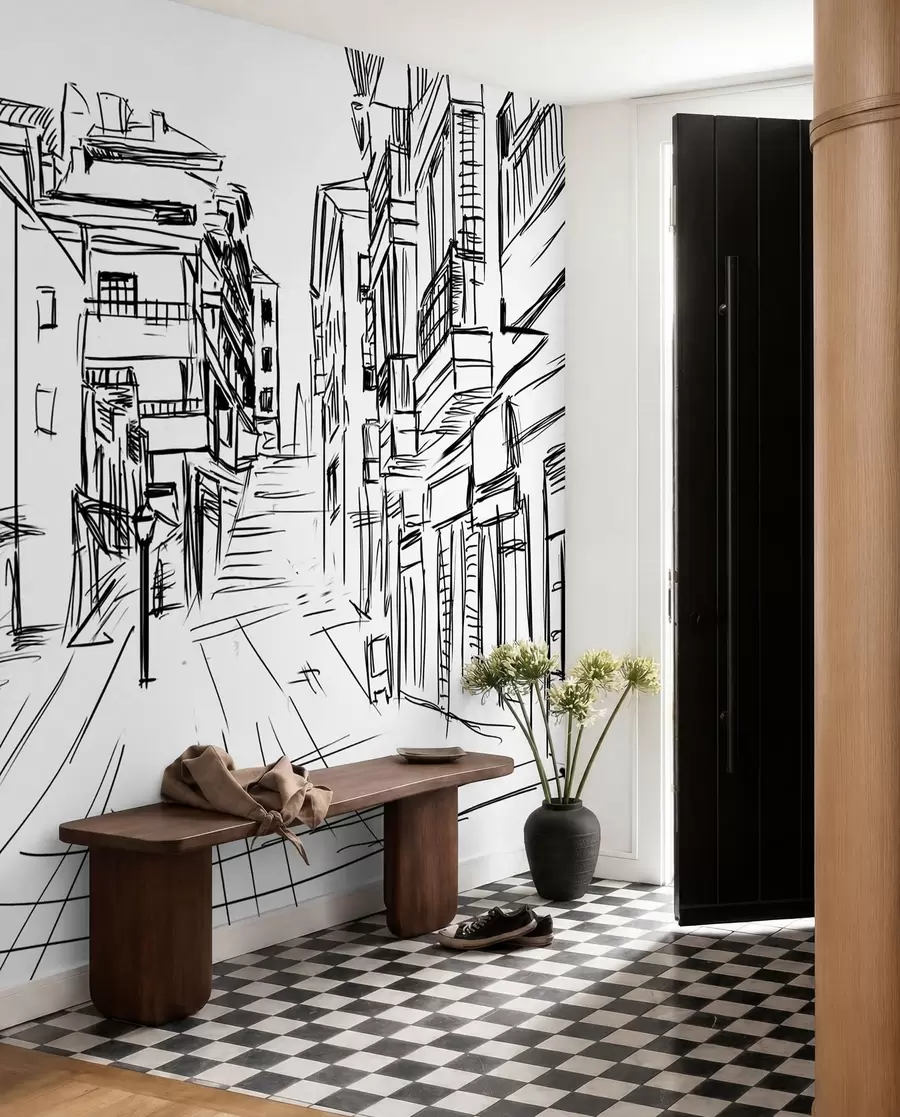 murales de pared Edificio, infraestructura e negro u51061