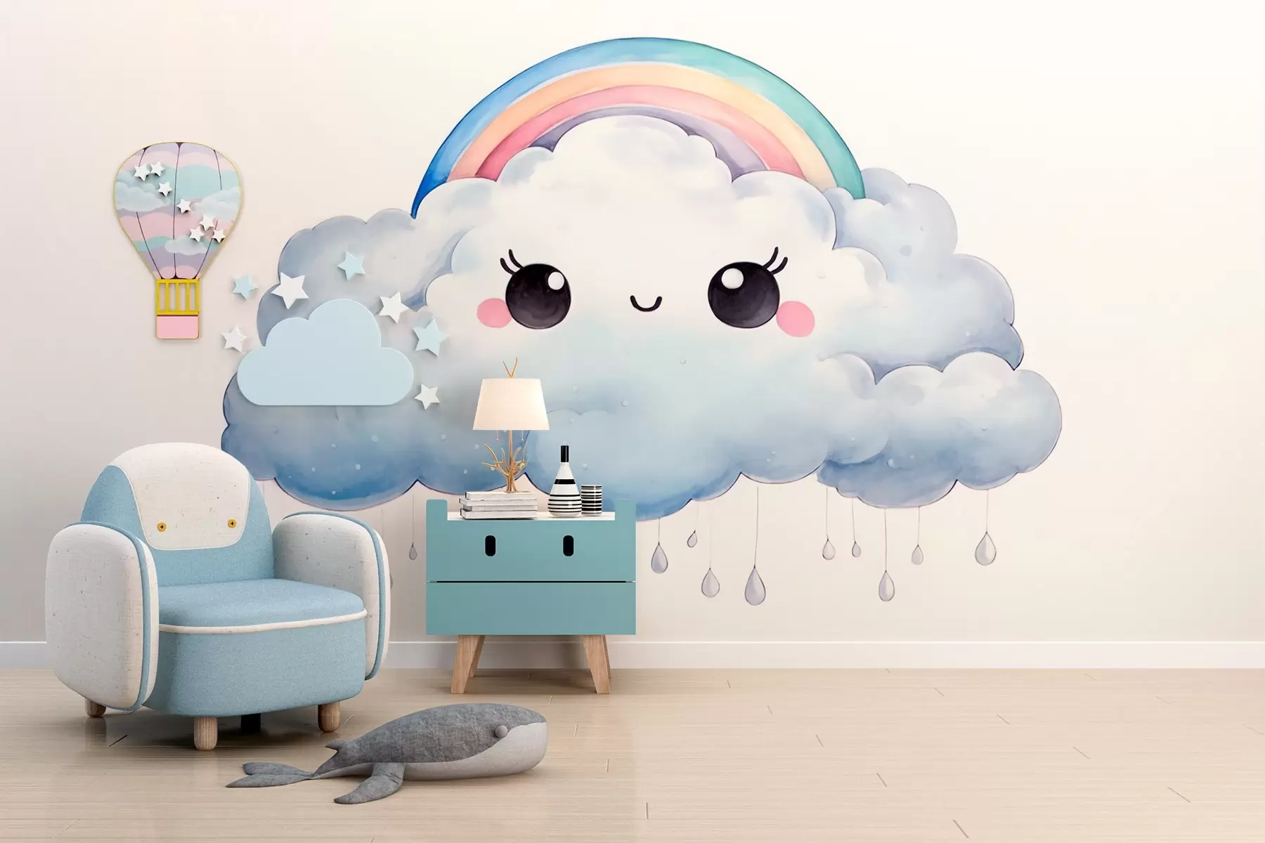 murales de pared Nube con arco iris w02531