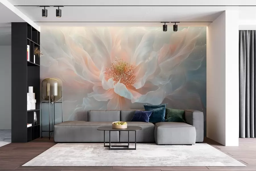 murales de pared una pintura de ensueño y etérea de una flor grande y delicada en suaves tonos pastel w02545