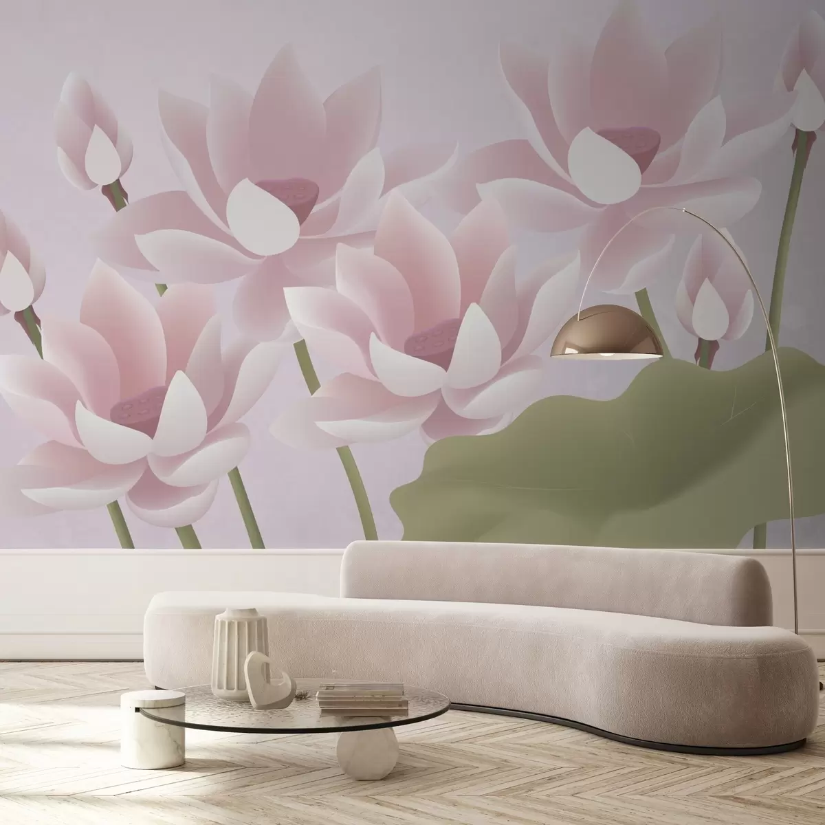 murales de pared lotos grandes rosas w02563