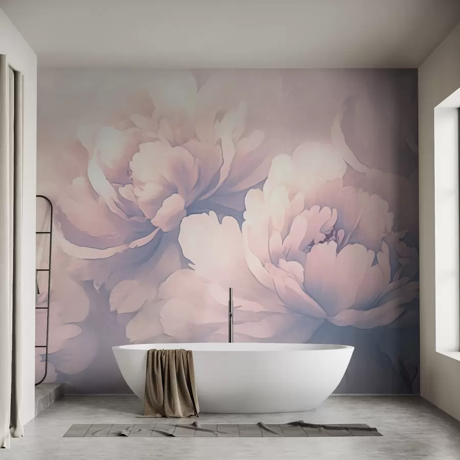 murales de pared Peonías grandes de color azul w02603v1