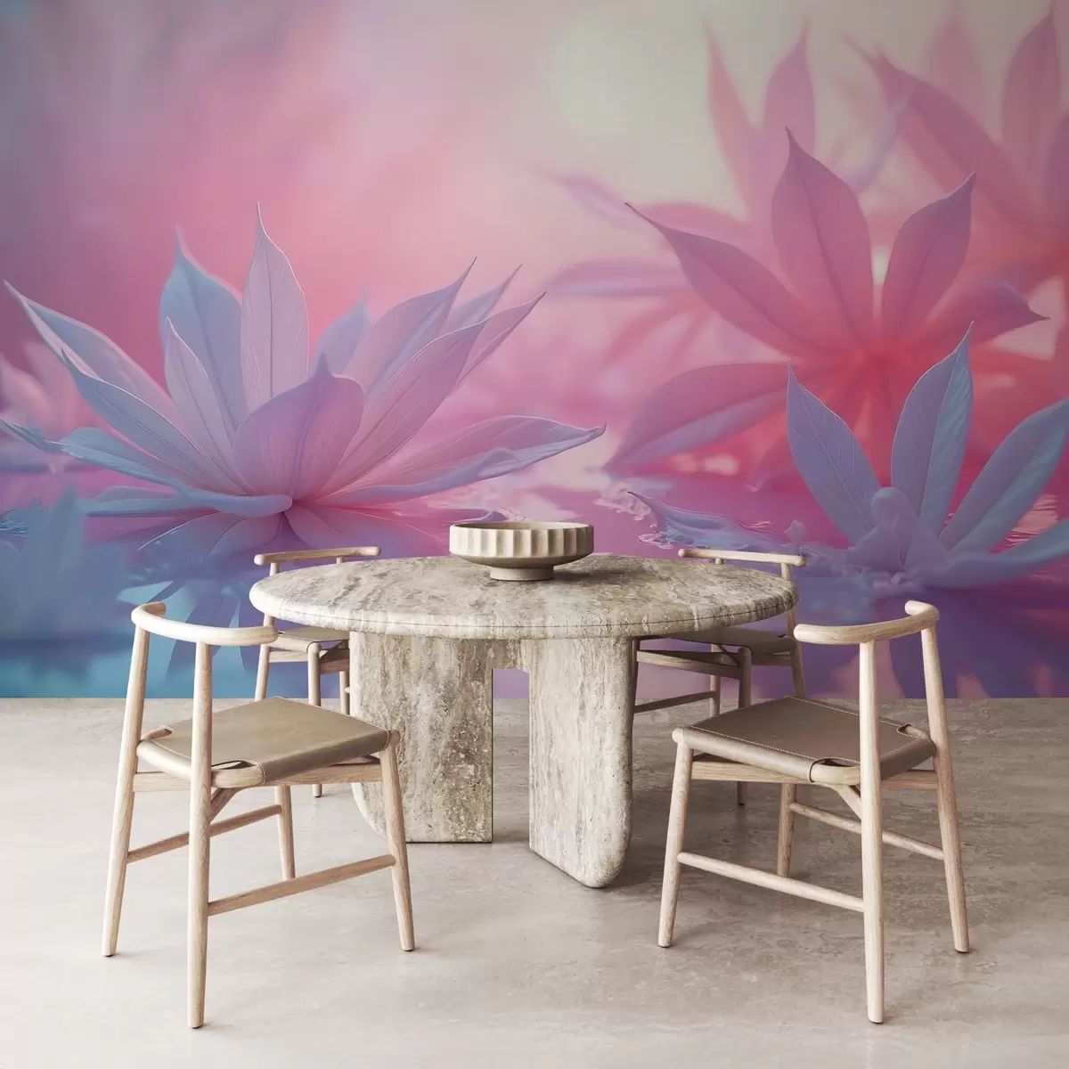 murales de pared Pétalos de flores voluminosos w02617