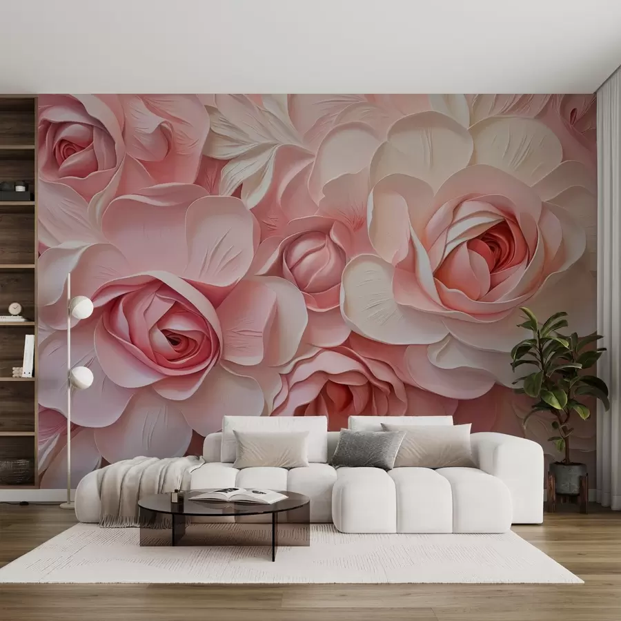 murales de pared Rosas grandes imitación de pintura w02638