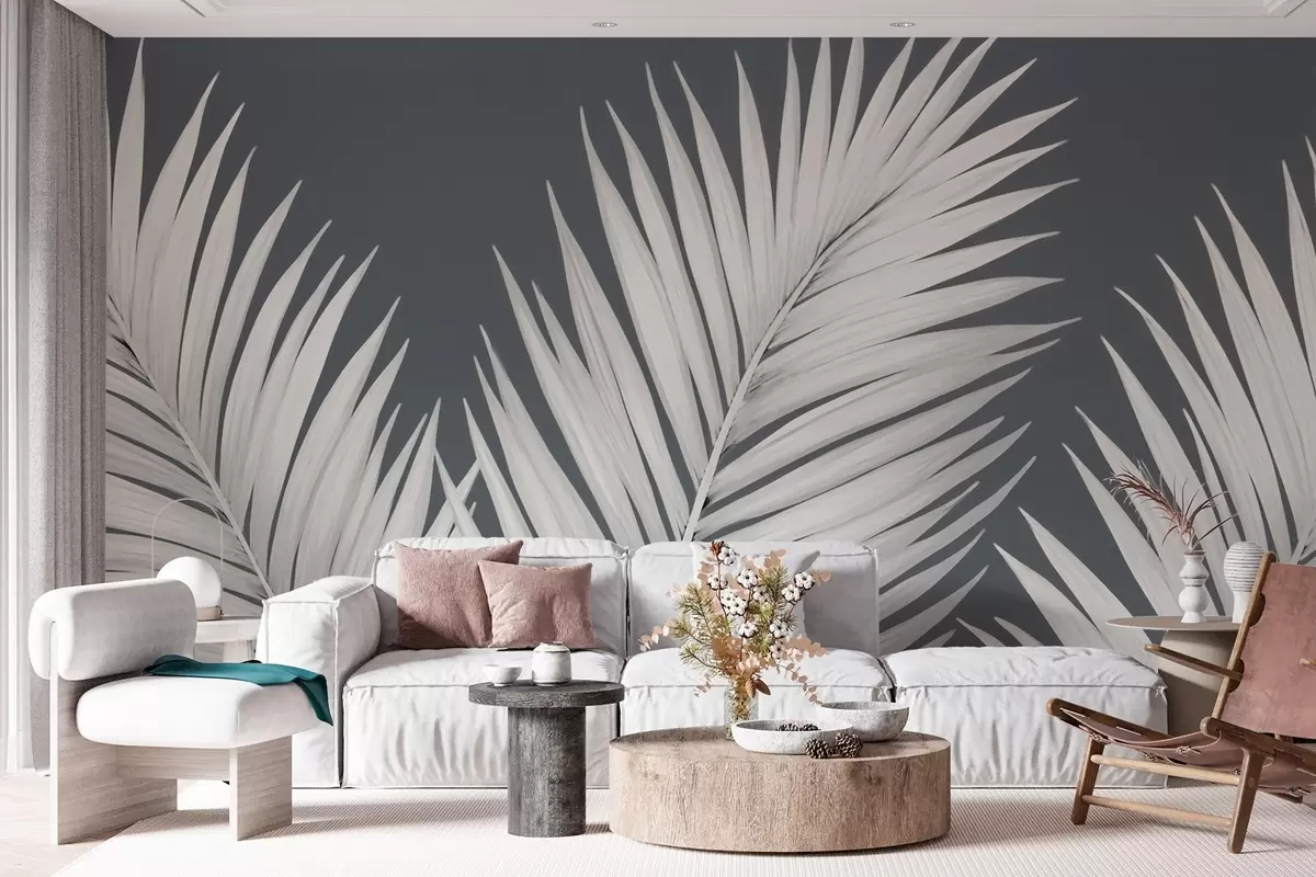 murales de pared Hojas de palmera con follaje w02569