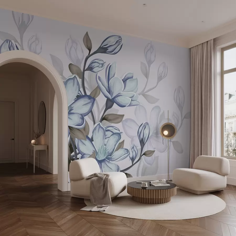 murales de pared grandes flores azules w02663v1