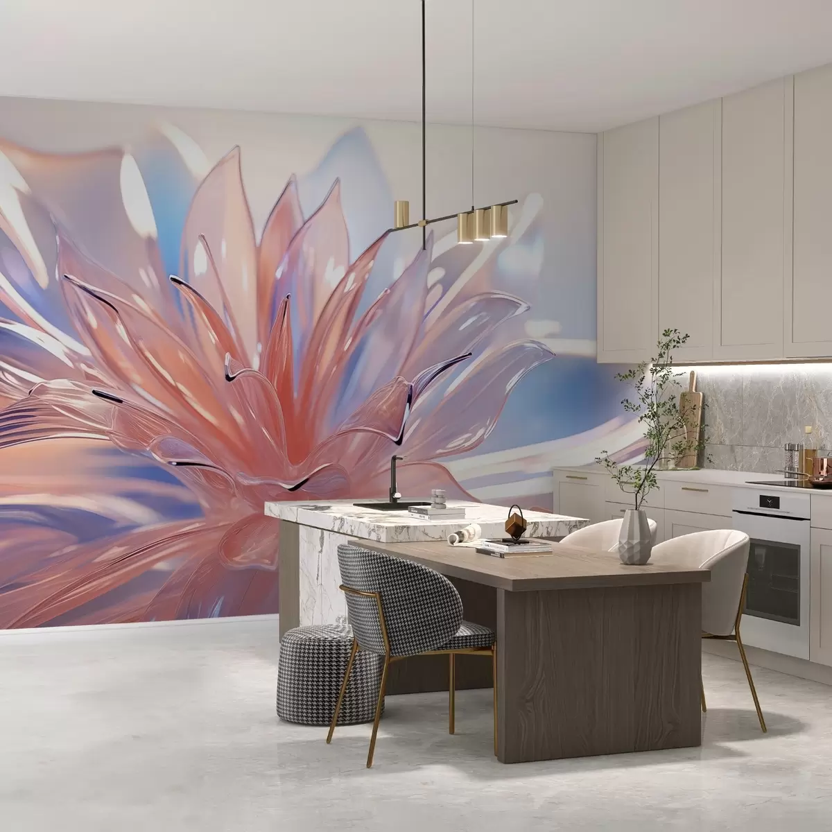 murales de pared Gran flor de cristal w02623