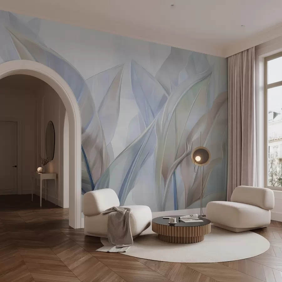 murales de pared Hojas multicolores estilizadas w02624v1