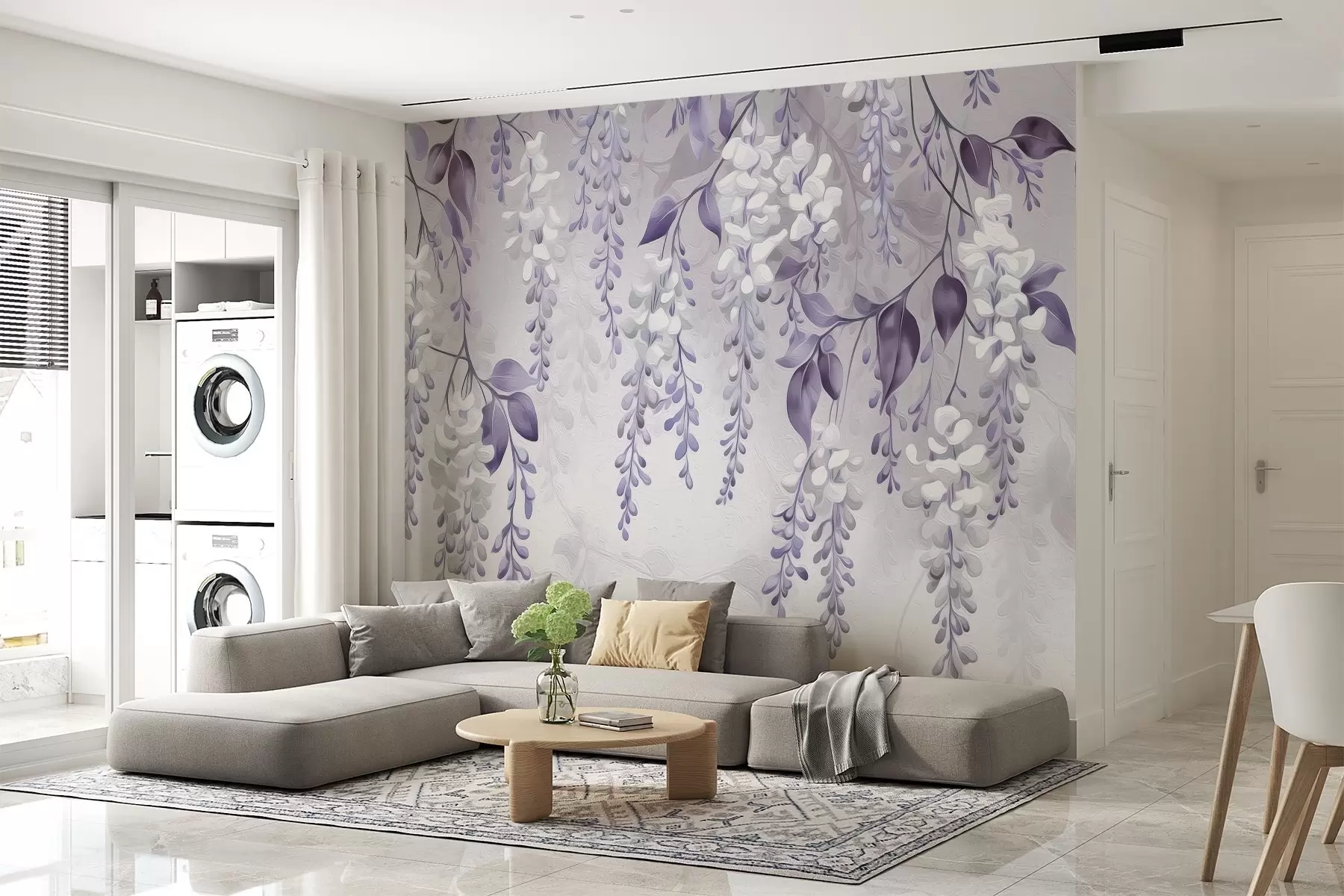 murales de pared Ramas floridas estilizadas y pintadas  w02627v1