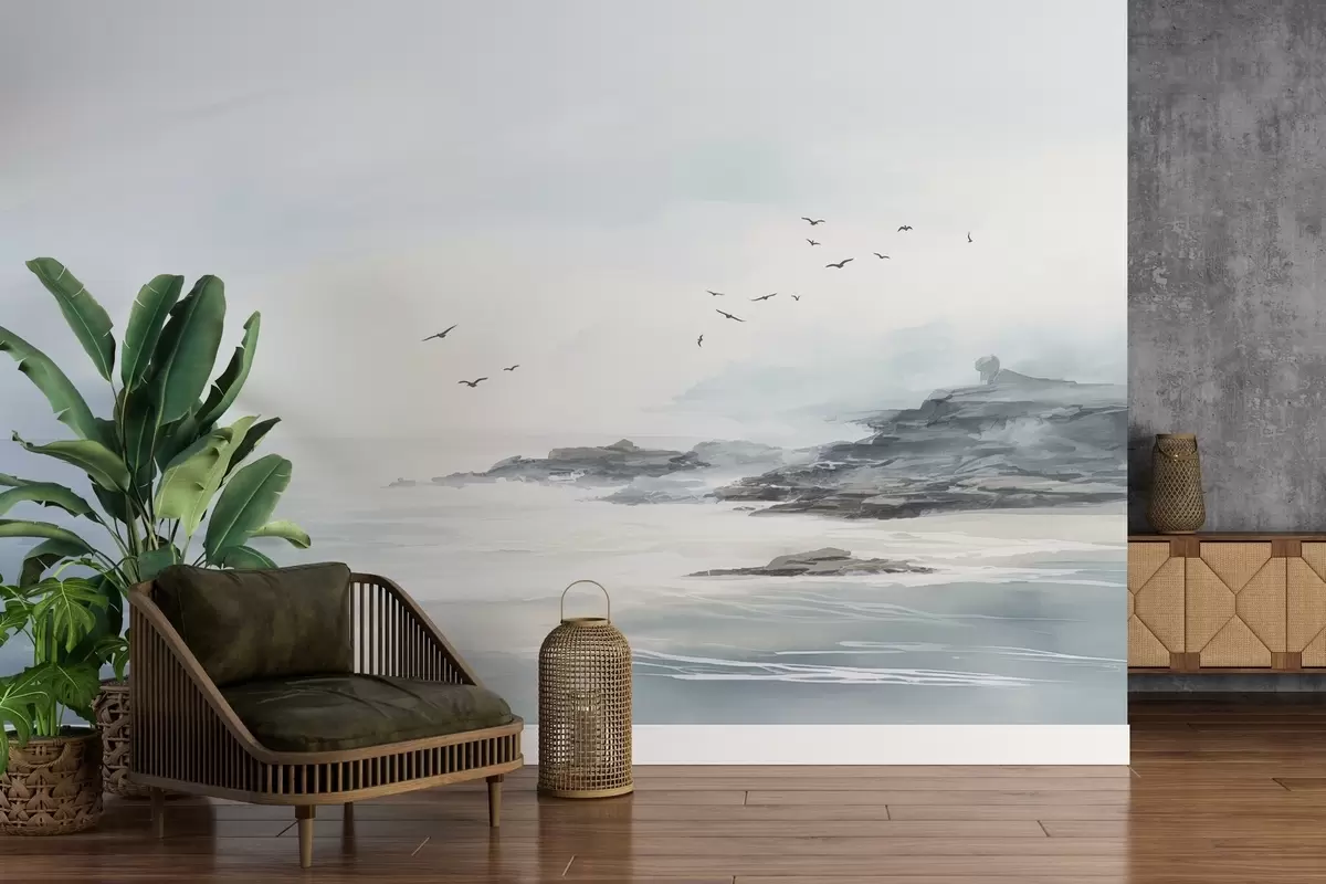 murales de pared Tranquilo paisaje pintado w02680